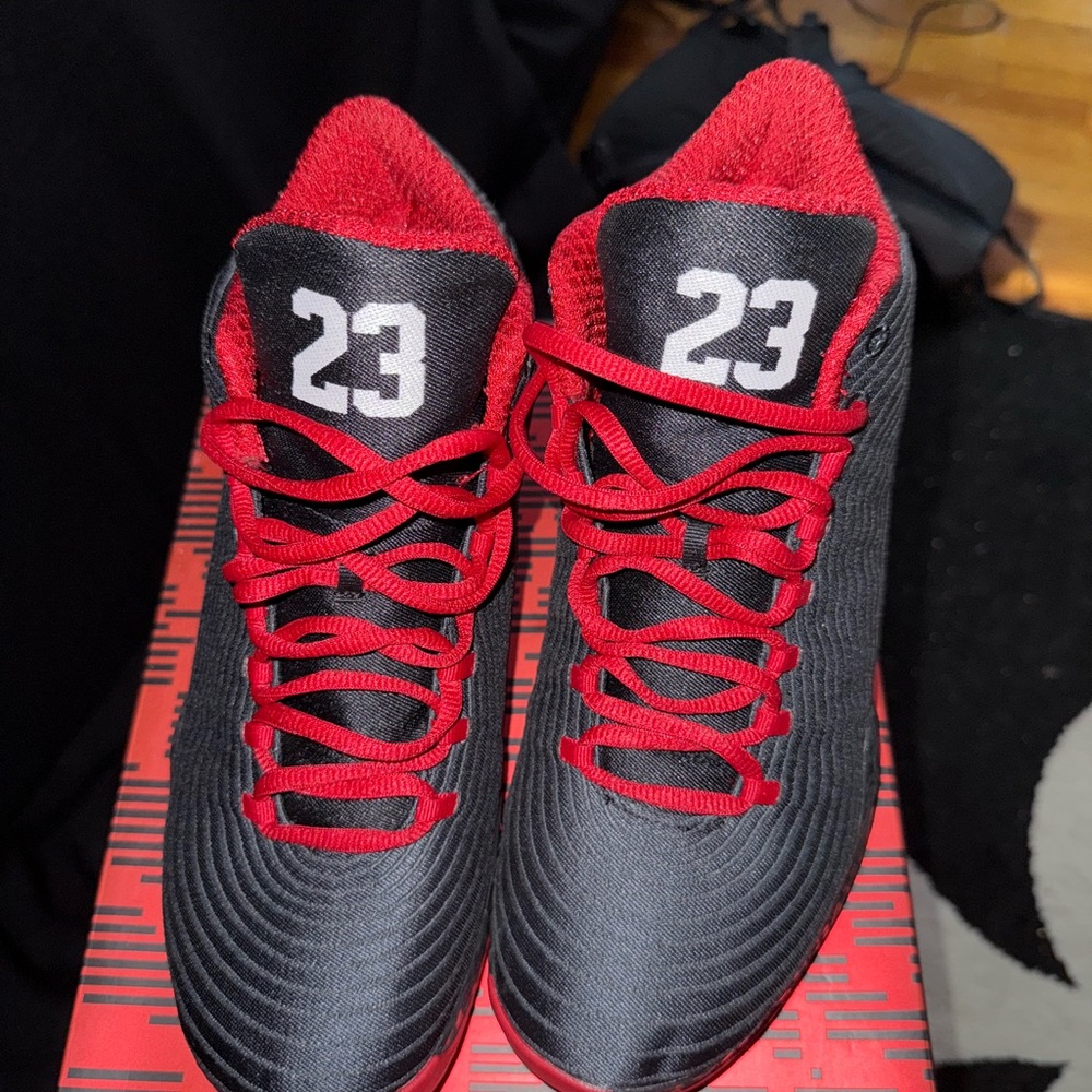 Jordan Black and Red Sneakers